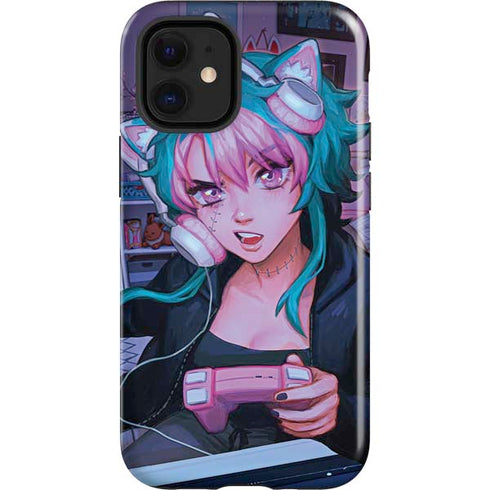 Anime Catgirl Gamer Nerd by Ivy Dolamore iPhone 12 Mini Impact Case