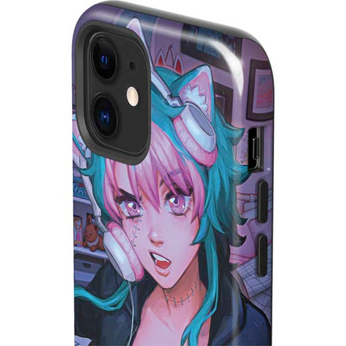Anime Catgirl Gamer Nerd by Ivy Dolamore iPhone 12 Mini Impact Case