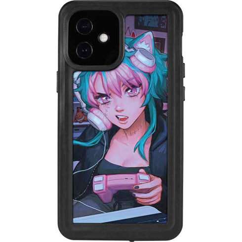Anime Catgirl Gamer Nerd by Ivy Dolamore iPhone 12 Mini Waterproof Case