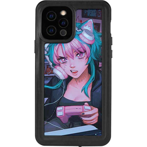 Anime Catgirl Gamer Nerd by Ivy Dolamore iPhone 12 Pro Waterproof Case