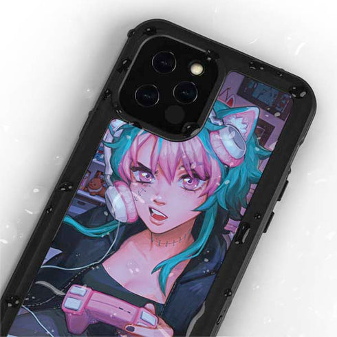 Anime Catgirl Gamer Nerd by Ivy Dolamore iPhone 12 Pro Waterproof Case