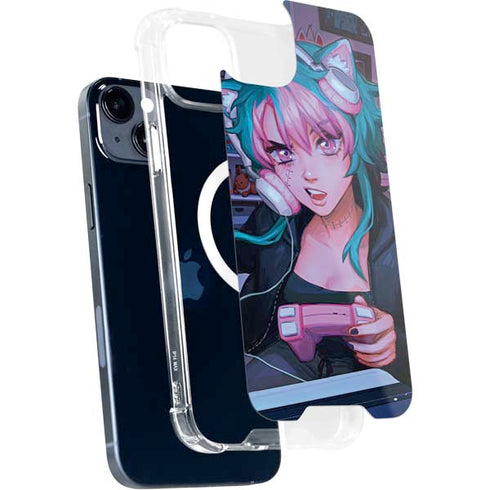 Anime Catgirl Gamer Nerd by Ivy Dolamore iPhone 15 Plus MagSafe Case