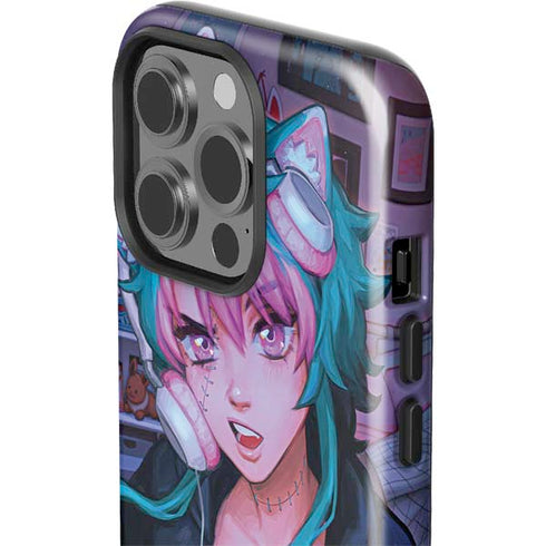 Anime Catgirl Gamer Nerd by Ivy Dolamore iPhone 14 Pro Impact Case