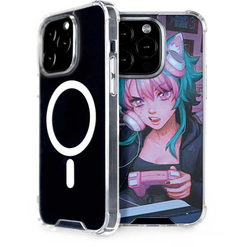 Anime Catgirl Gamer Nerd by Ivy Dolamore iPhone 14 Pro MagSafe Case
