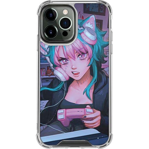 Anime Catgirl Gamer Nerd by Ivy Dolamore iPhone 14 Pro Max Clear Case