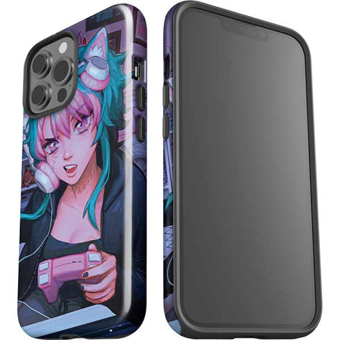 Anime Catgirl Gamer Nerd by Ivy Dolamore iPhone 15 Pro Max Impact Case
