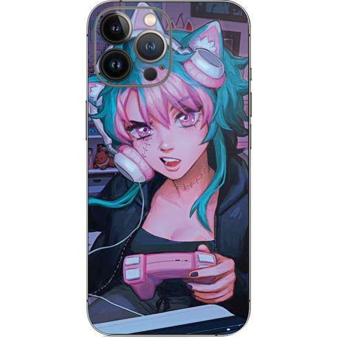 Anime Catgirl Gamer Nerd by Ivy Dolamore iPhone 14 Pro Max Skin
