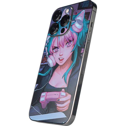 Anime Catgirl Gamer Nerd by Ivy Dolamore iPhone 14 Pro Skin