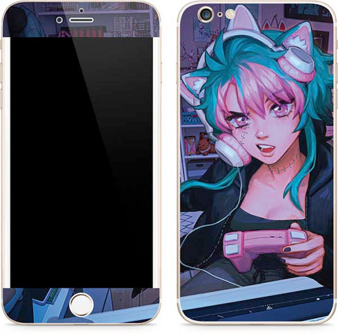 Anime Catgirl Gamer Nerd by Ivy Dolamore iPhone 6/6s Plus Skin