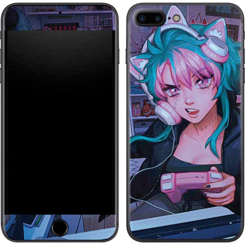 Anime Catgirl Gamer Nerd by Ivy Dolamore iPhone 7 Plus Skin