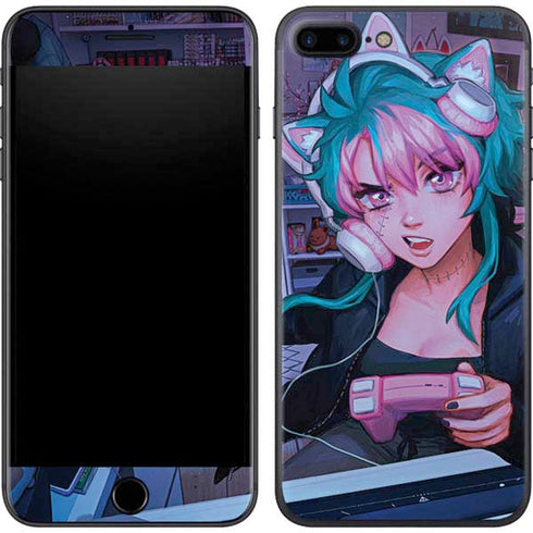 Anime Catgirl Gamer Nerd by Ivy Dolamore iPhone 8 Plus Skin