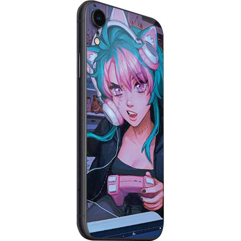 Anime Catgirl Gamer Nerd by Ivy Dolamore iPhone SE (2nd & 3rd Gen) Skin
