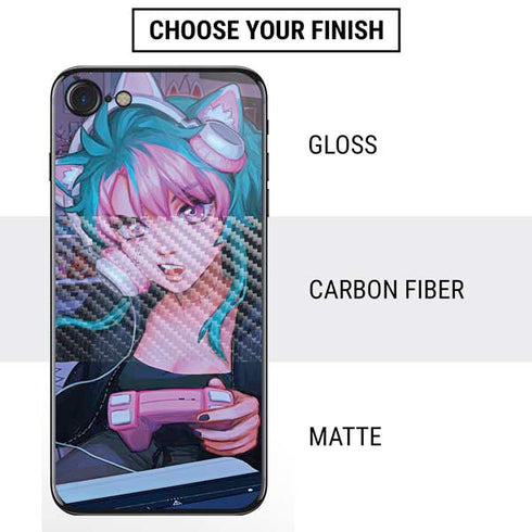 Anime Catgirl Gamer Nerd by Ivy Dolamore iPhone SE (2nd & 3rd Gen) Skin