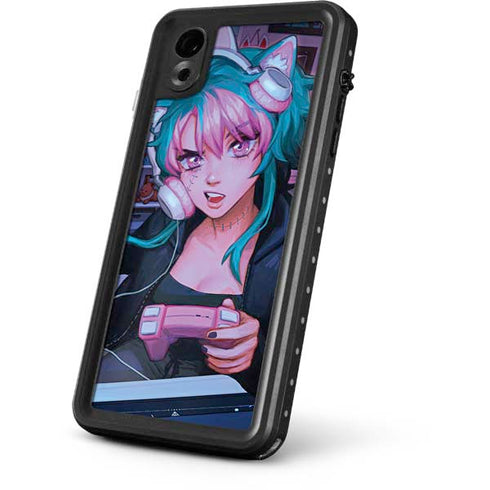 Anime Catgirl Gamer Nerd by Ivy Dolamore iPhone XR Waterproof Case