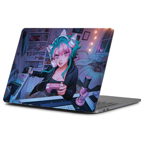 Anime Catgirl Gamer Nerd by Ivy Dolamore Apple MacBook Pro 13-inch Skin