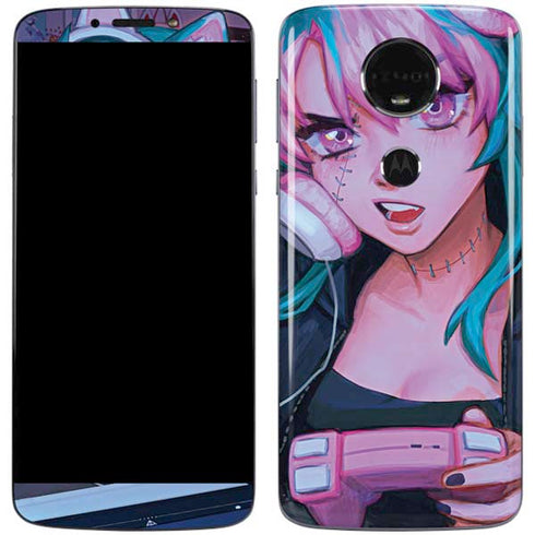 Anime Catgirl Gamer Nerd by Ivy Dolamore Moto E5 Plus Skin