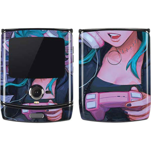 Anime Catgirl Gamer Nerd by Ivy Dolamore Motorola RAZR Skin