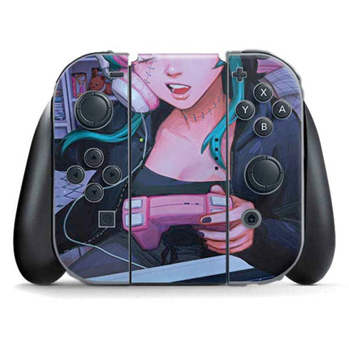 Anime Catgirl Gamer Nerd by Ivy Dolamore Nintendo Switch (2017-2021) Joy-Con Controller Skin