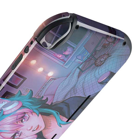 Anime Catgirl Gamer Nerd by Ivy Dolamore Nintendo Switch Lite Skin