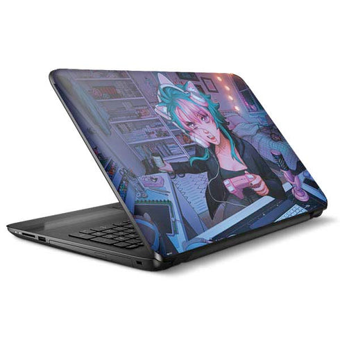 Anime Catgirl Gamer Nerd by Ivy Dolamore HP Notebook Skin