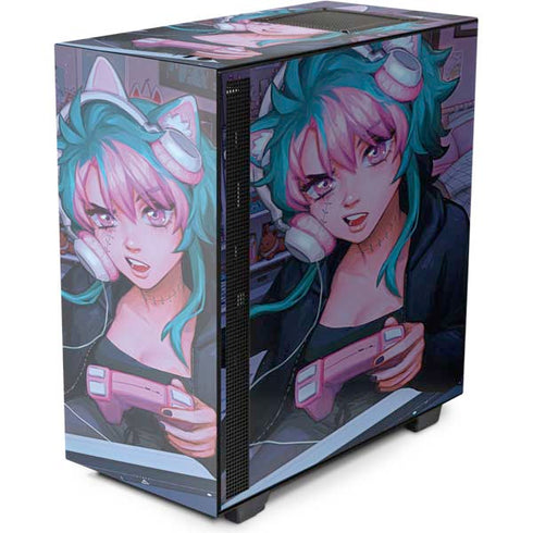 Anime Catgirl Gamer Nerd by Ivy Dolamore NZXT H510 Compact ATX Mid-Tower Case Skin