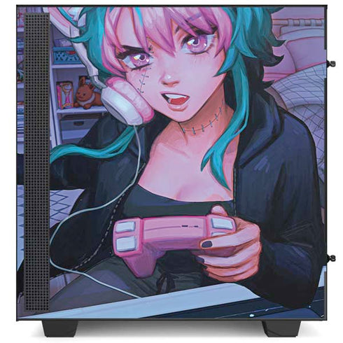 Anime Catgirl Gamer Nerd by Ivy Dolamore NZXT H510 Compact ATX Mid-Tower Case Skin