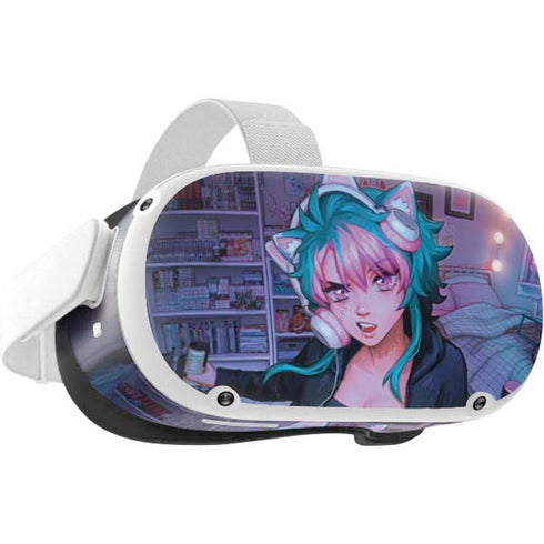 Anime Catgirl Gamer Nerd by Ivy Dolamore Oculus Quest 2 Skin