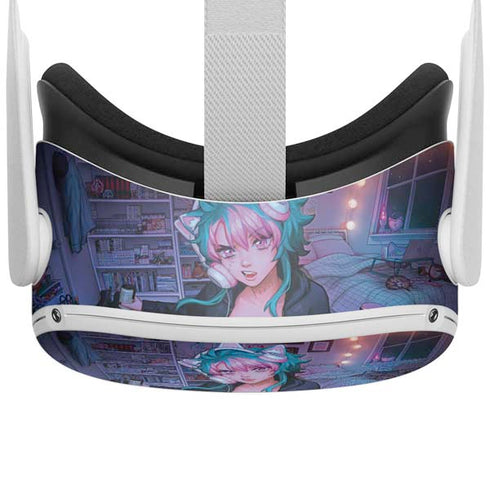 Anime Catgirl Gamer Nerd by Ivy Dolamore Oculus Quest 2 Skin