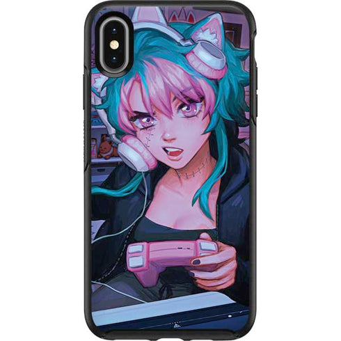 Anime Catgirl Gamer Nerd by Ivy Dolamore Otterbox Symmetry iPhone Skin