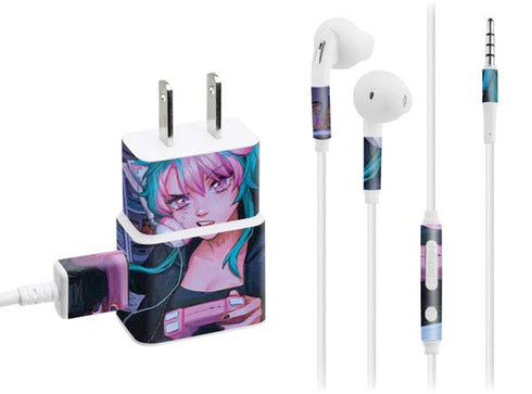 Anime Catgirl Gamer Nerd by Ivy Dolamore Phone Charger Skin