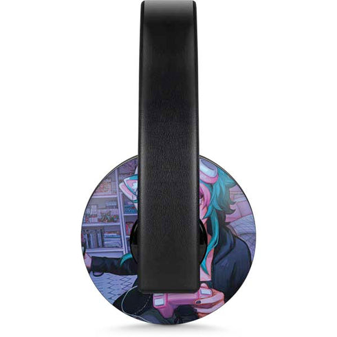 Anime Catgirl Gamer Nerd by Ivy Dolamore PlayStation 4 Gold Wireless Headset Skin
