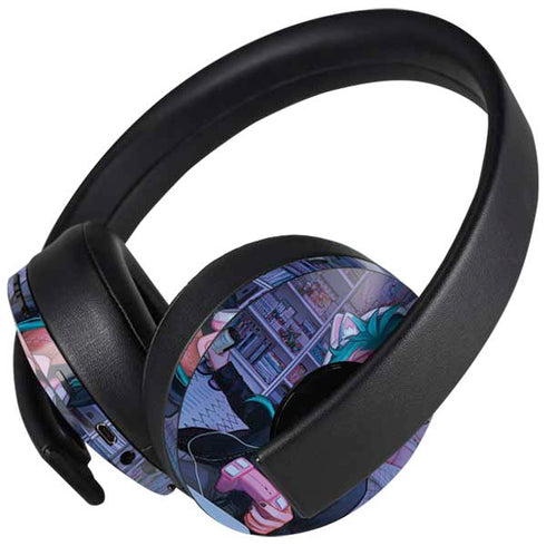 Anime Catgirl Gamer Nerd by Ivy Dolamore PlayStation 4 Gold Wireless Headset Skin