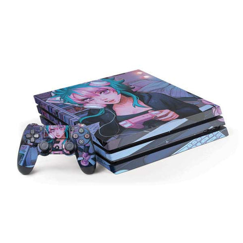 Anime Catgirl Gamer Nerd by Ivy Dolamore PS4 Pro Bundle Skin