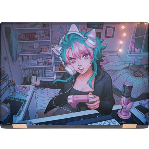 Anime Catgirl Gamer Nerd by Ivy Dolamore HP Spectre Skin