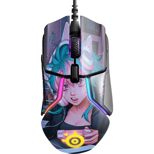 Anime Catgirl Gamer Nerd by Ivy Dolamore SteelSeries Rival 600 Gaming Mouse Skin