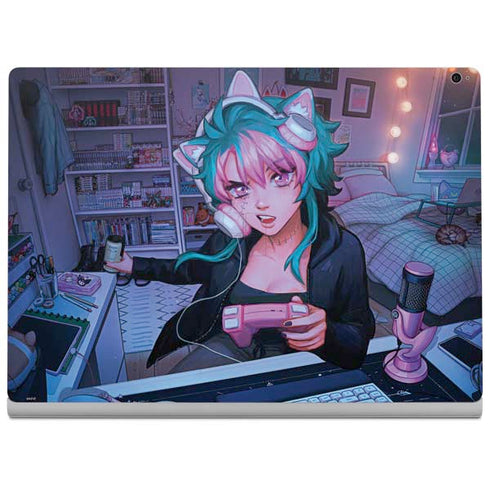 Anime Catgirl Gamer Nerd by Ivy Dolamore Surface Book 2 15in Skin