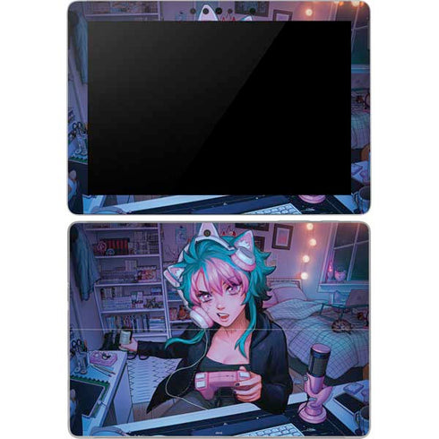 Anime Catgirl Gamer Nerd by Ivy Dolamore Surface Go Skin