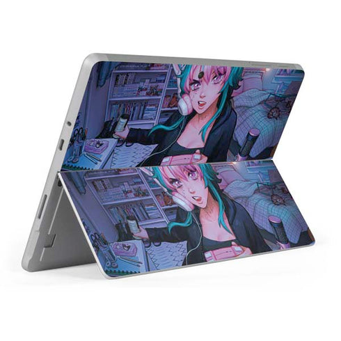 Anime Catgirl Gamer Nerd by Ivy Dolamore Surface Go Skin
