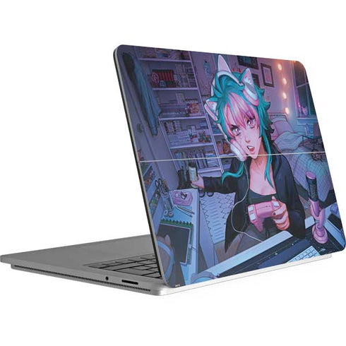 Anime Catgirl Gamer Nerd by Ivy Dolamore Surface Laptop Studio Skin