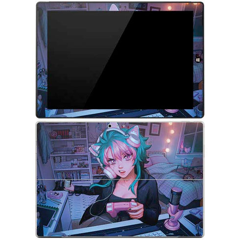 Anime Catgirl Gamer Nerd by Ivy Dolamore Surface Pro 3 Skin