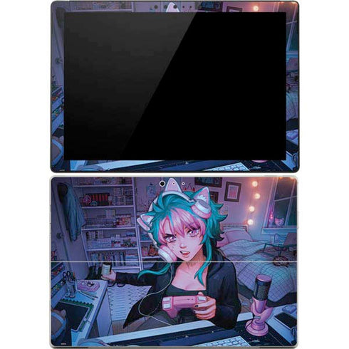 Anime Catgirl Gamer Nerd by Ivy Dolamore Surface Pro 4 Skin