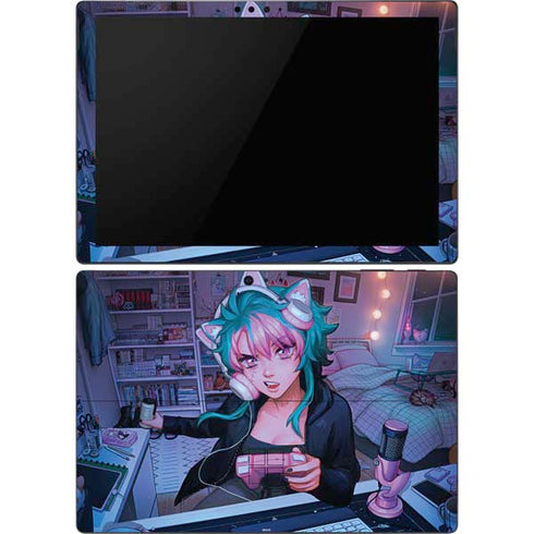 Anime Catgirl Gamer Nerd by Ivy Dolamore Surface Pro 6 Skin