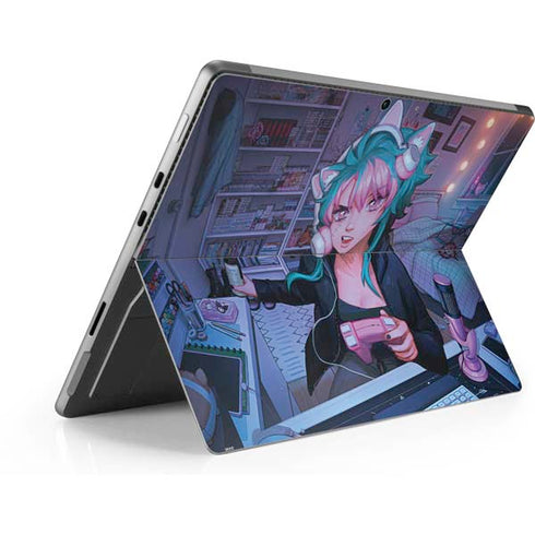Anime Catgirl Gamer Nerd by Ivy Dolamore Surface Pro 8 Skin
