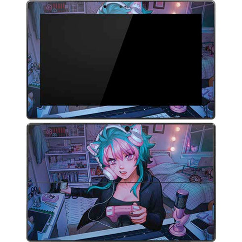Anime Catgirl Gamer Nerd by Ivy Dolamore Surface Pro Tablet Skin