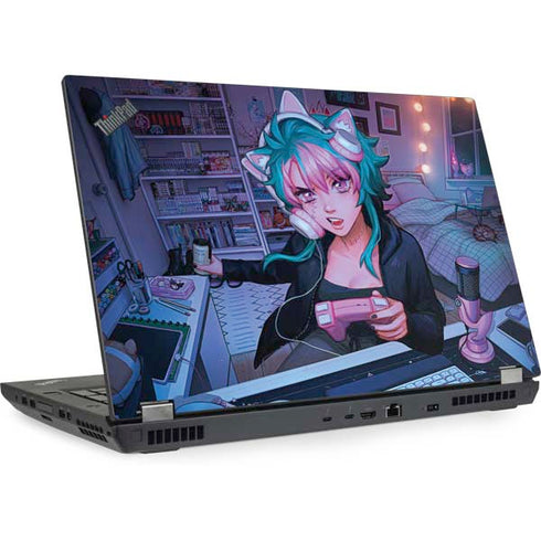 Anime Catgirl Gamer Nerd by Ivy Dolamore Lenovo ThinkPad Skin