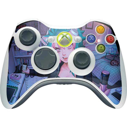 Anime Catgirl Gamer Nerd by Ivy Dolamore Xbox 360 Wireless Controller Skin