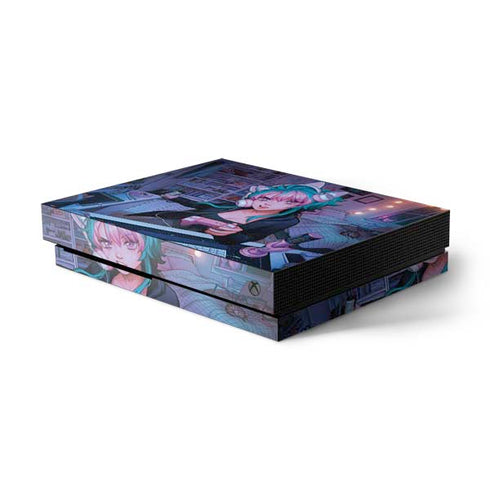 Anime Catgirl Gamer Nerd by Ivy Dolamore Xbox One X Console Skin