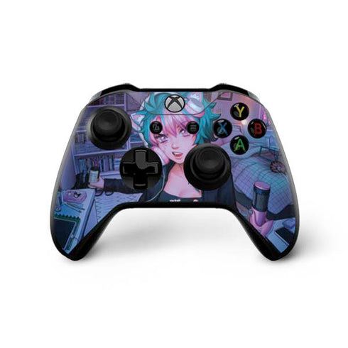 Anime Catgirl Gamer Nerd by Ivy Dolamore Xbox One X Controller Skin