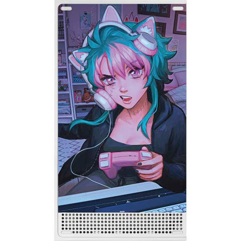 Anime Catgirl Gamer Nerd by Ivy Dolamore Xbox Series S Console Skin