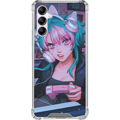 Anime Catgirl Gamer Nerd by Ivy Dolamore Galaxy A15 5G Clear Case